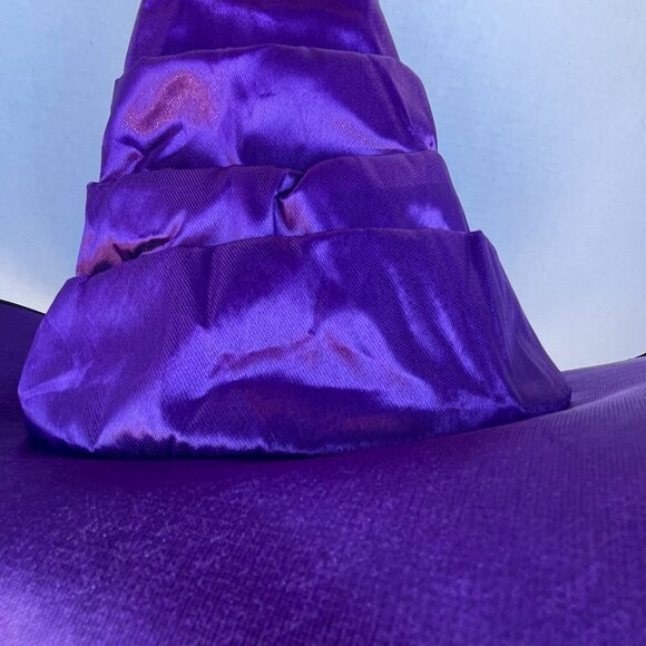 Brand New (4 available) One Size Tiered Tall Pointy Metallic Purple Witch's Hats - Picture 12 of 16